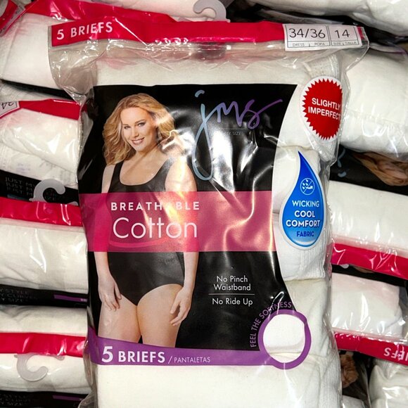 Hanes Women’s Breathable Cotton Briefs – LOT 29 - 90 pcs 18 packs (5 ea) – Sz 14 - Picture 1 of 3